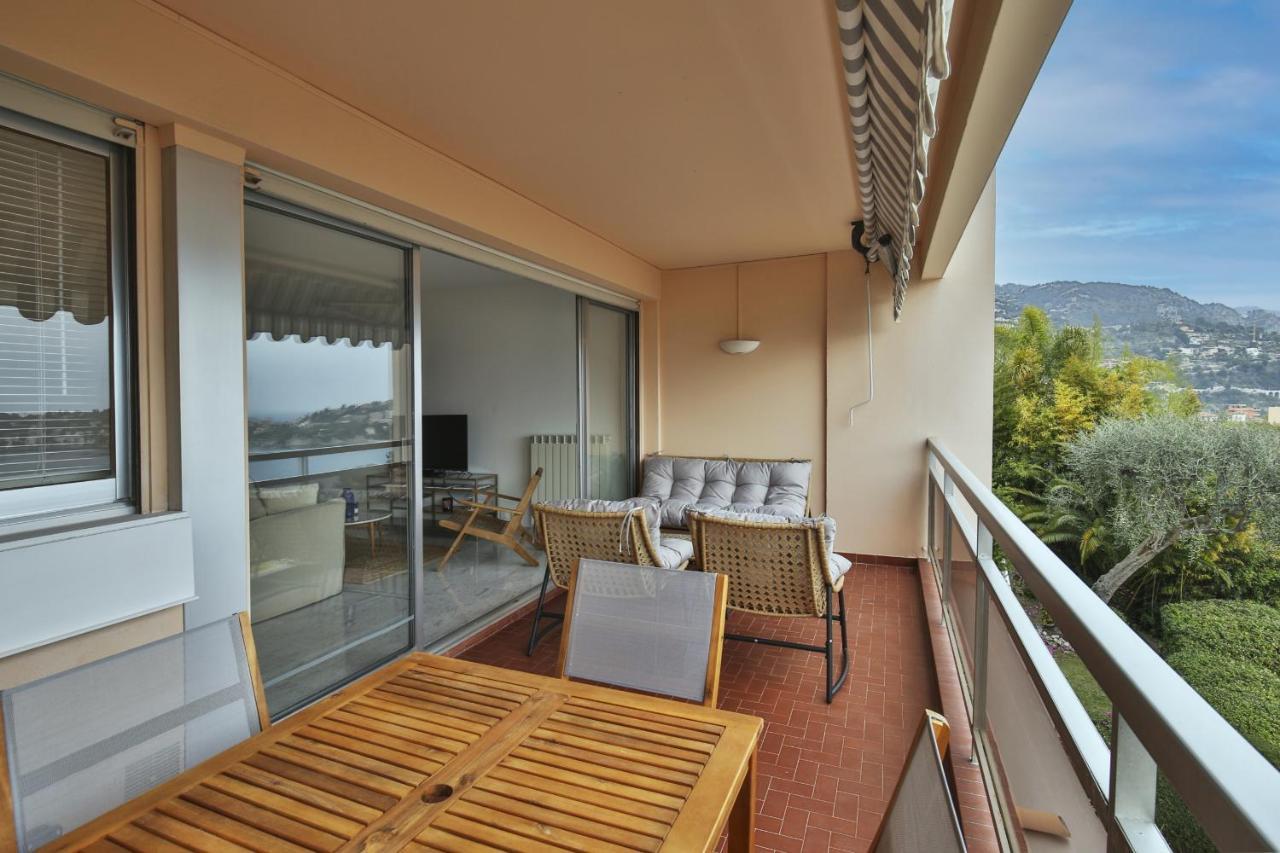 Sublime appartement vue Mer. parking/piscine/clim Villefranche-sur-Mer Extérieur photo